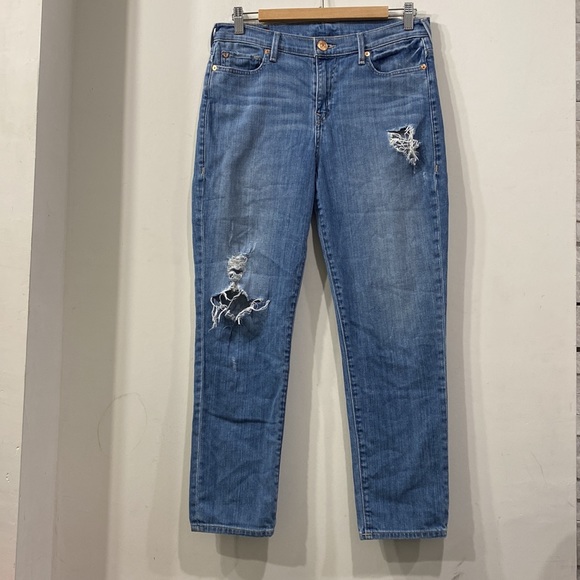 True Religion Colette High Rise Tapered Skinny Waterfall Wash Ripped size 29 - Picture 5 of 16